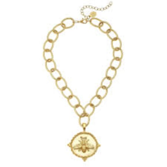 NWT  Bee Pendant on Loop Chain by SUSAN SHAW - tag intact but snipped off - Picture 1 of 6